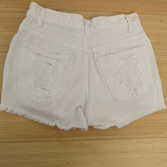 White Distressed Shorts - Picture 2 of 4